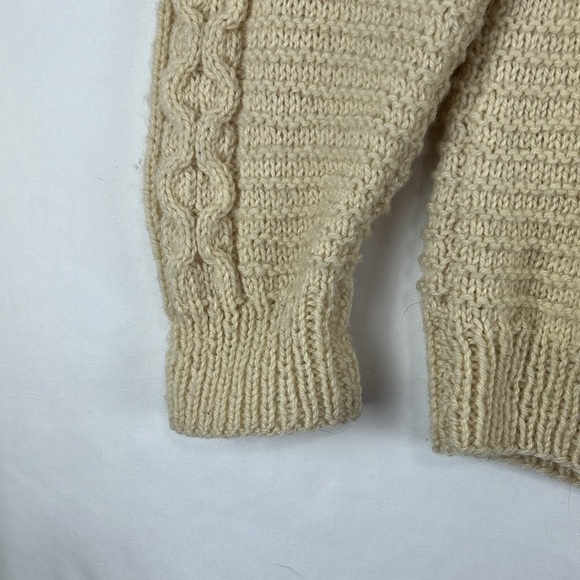 Unbranded Cable and Popcorn Knit Wool Fisherman's Turtleneck Sweater - Picture 3 of 10